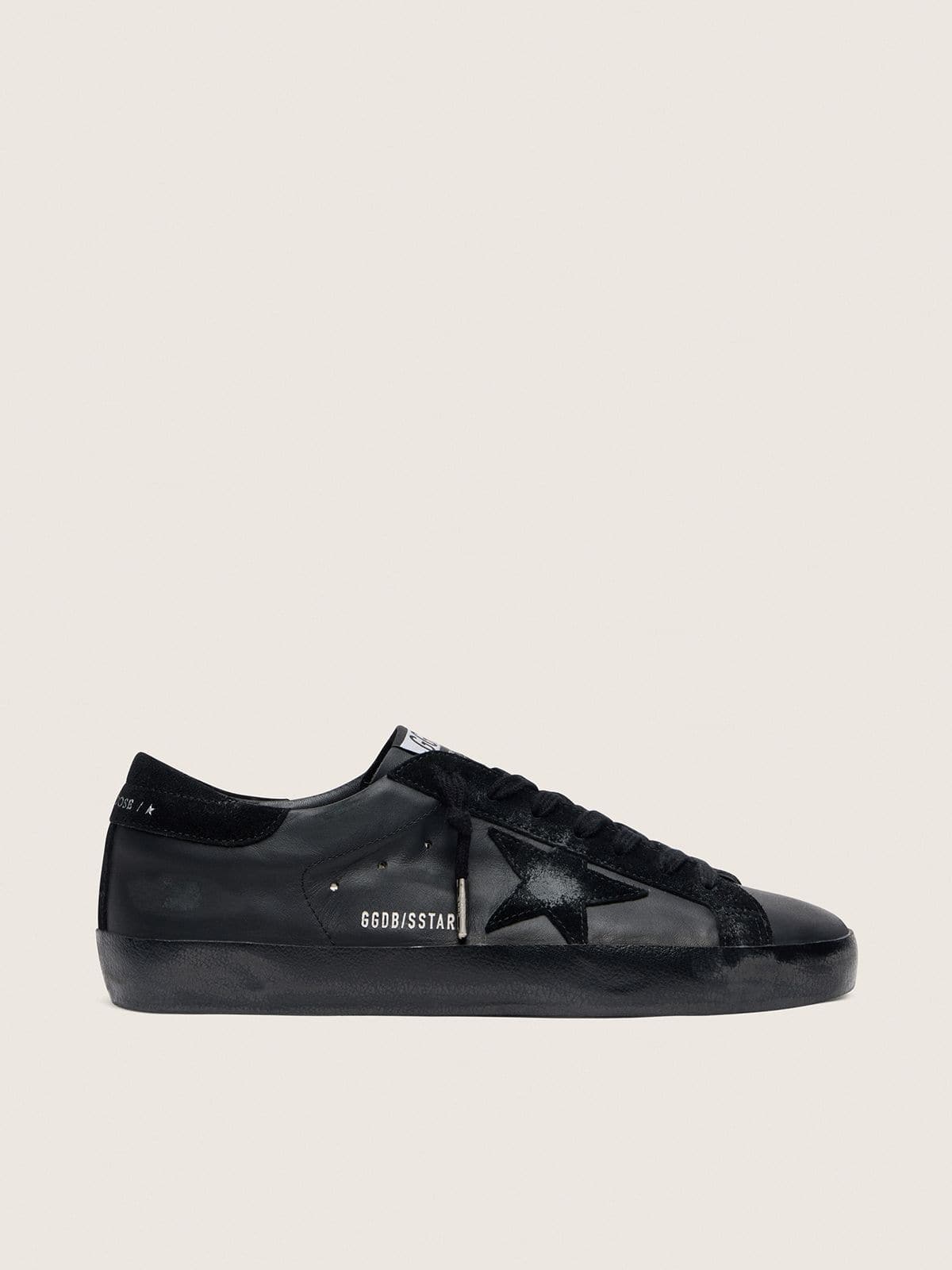 Men's All-Black Low-Top Trainers with Suede Star
