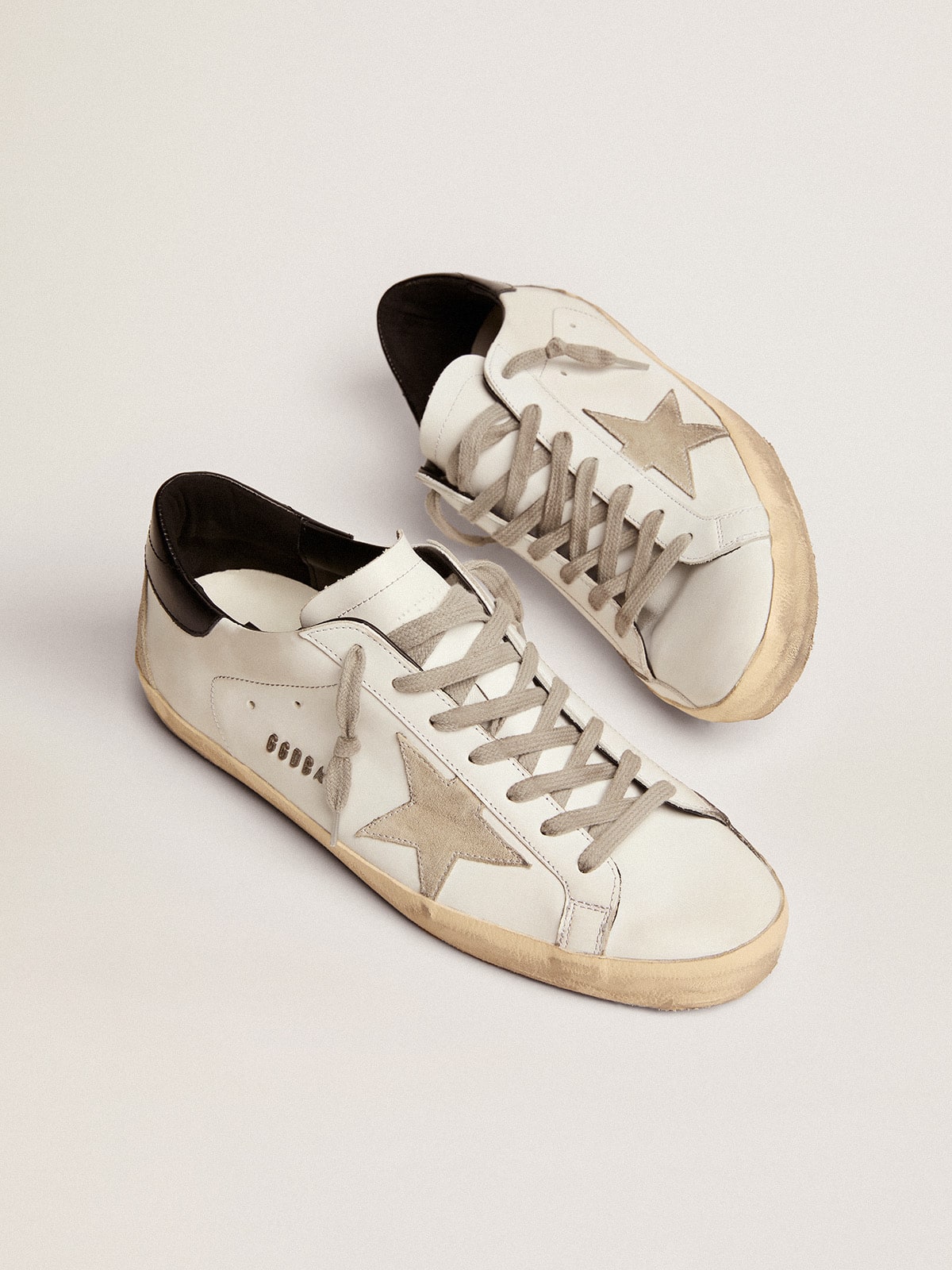 Men's Leather Low-Top Trainers with Suede Star