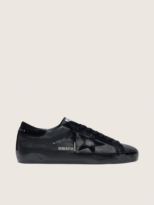 Men's All-Black Low-Top Trainers with Suede Star