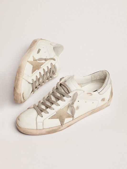 Men's Leather Low-Top Trainers with Gold-Tone Star
