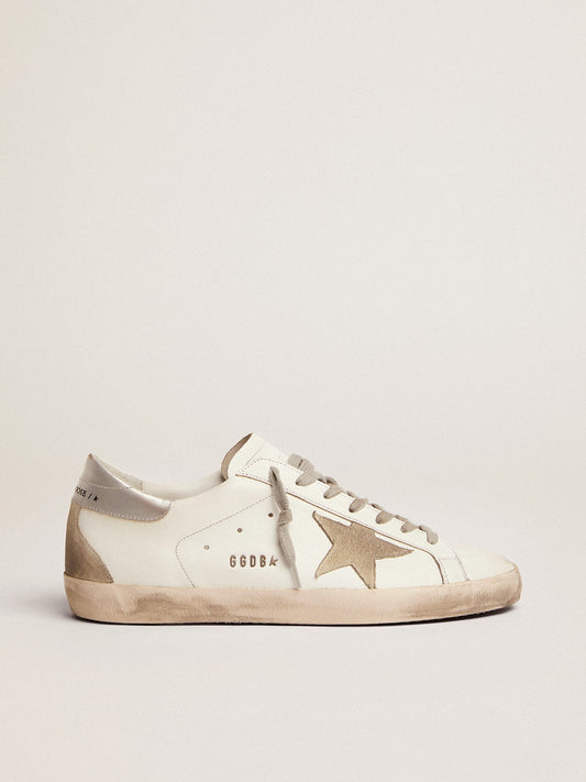 Men's Leather Low-Top Trainers with Gold-Tone Star