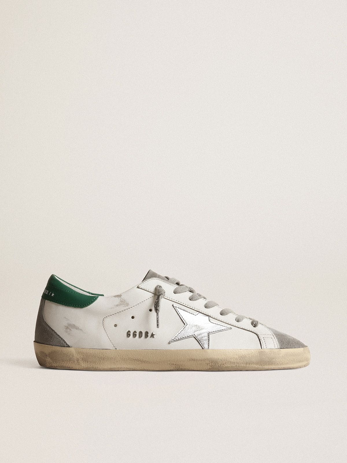 Men's Leather Low-Top Trainers with Metallic Star