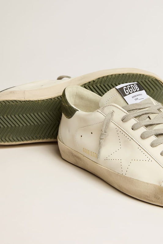 Men's Leather Low-Top Trainers with Perforated Star