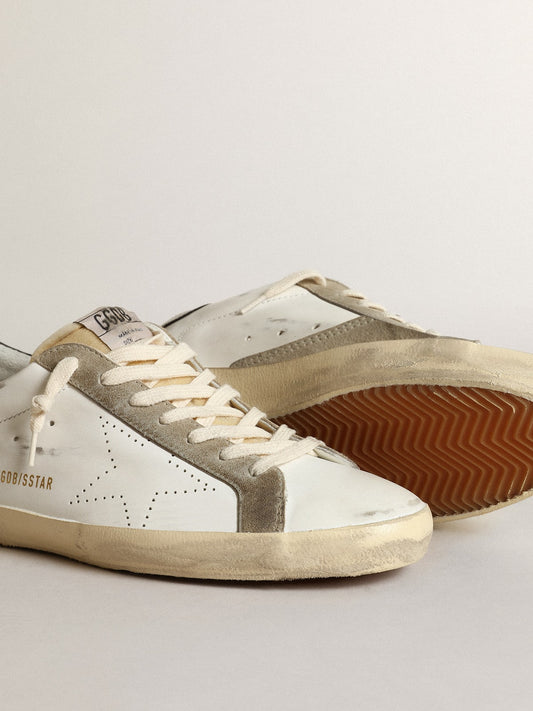 Men's Leather Low-Top Trainers with Perforated Star
