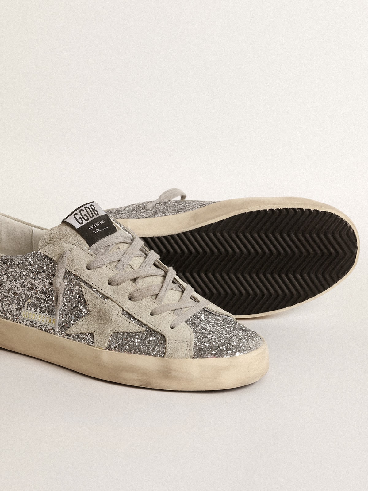 Women's Glitter Low-Top Trainers with Suede Star