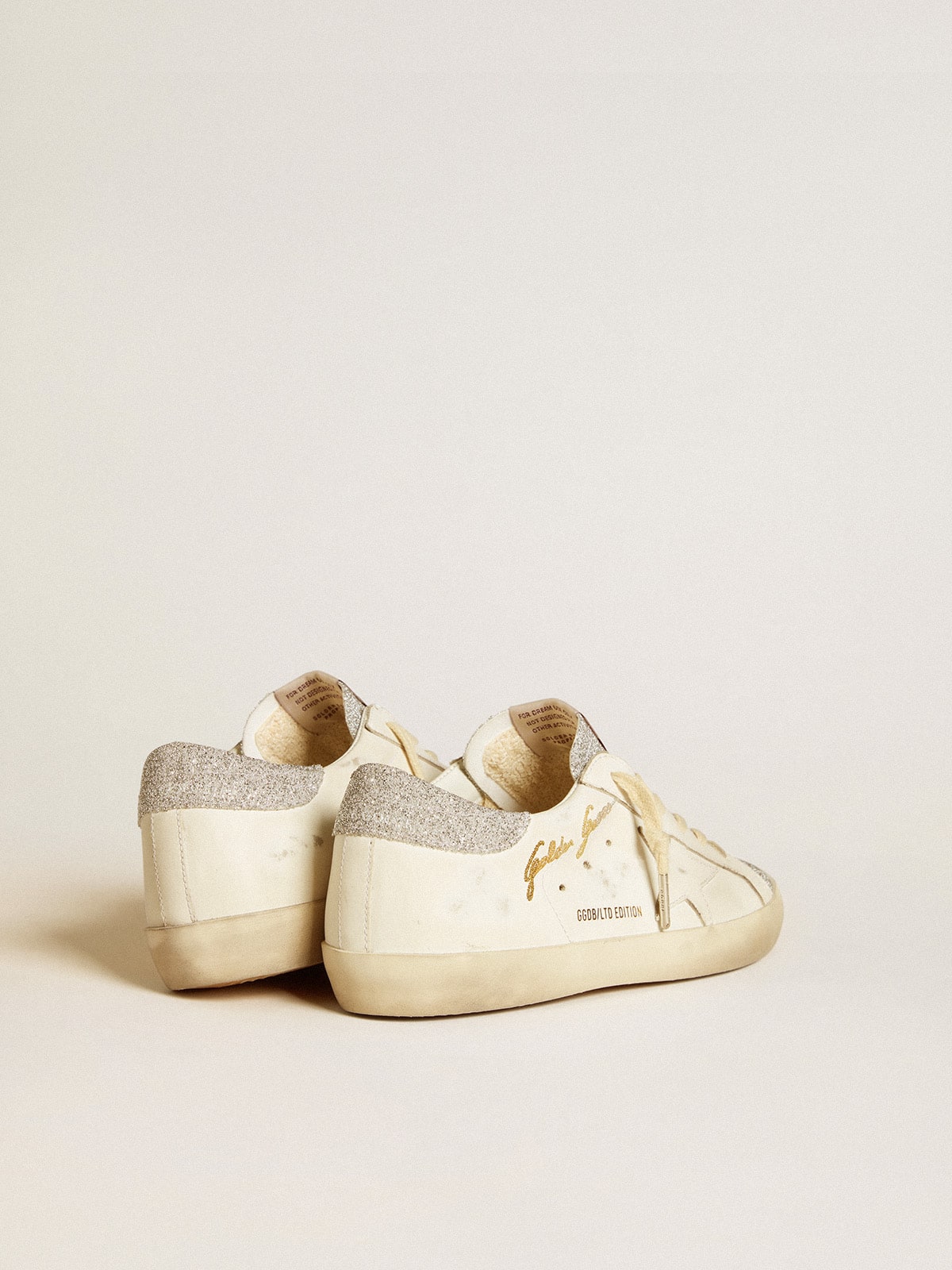 Women's Vintage-Look Trainers with Glitter Toe