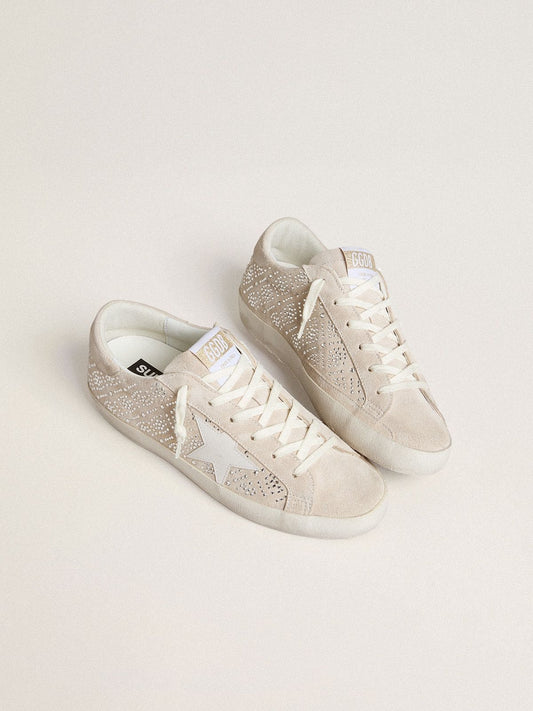 Women's Suede Low-Top Trainers with Rhinestones