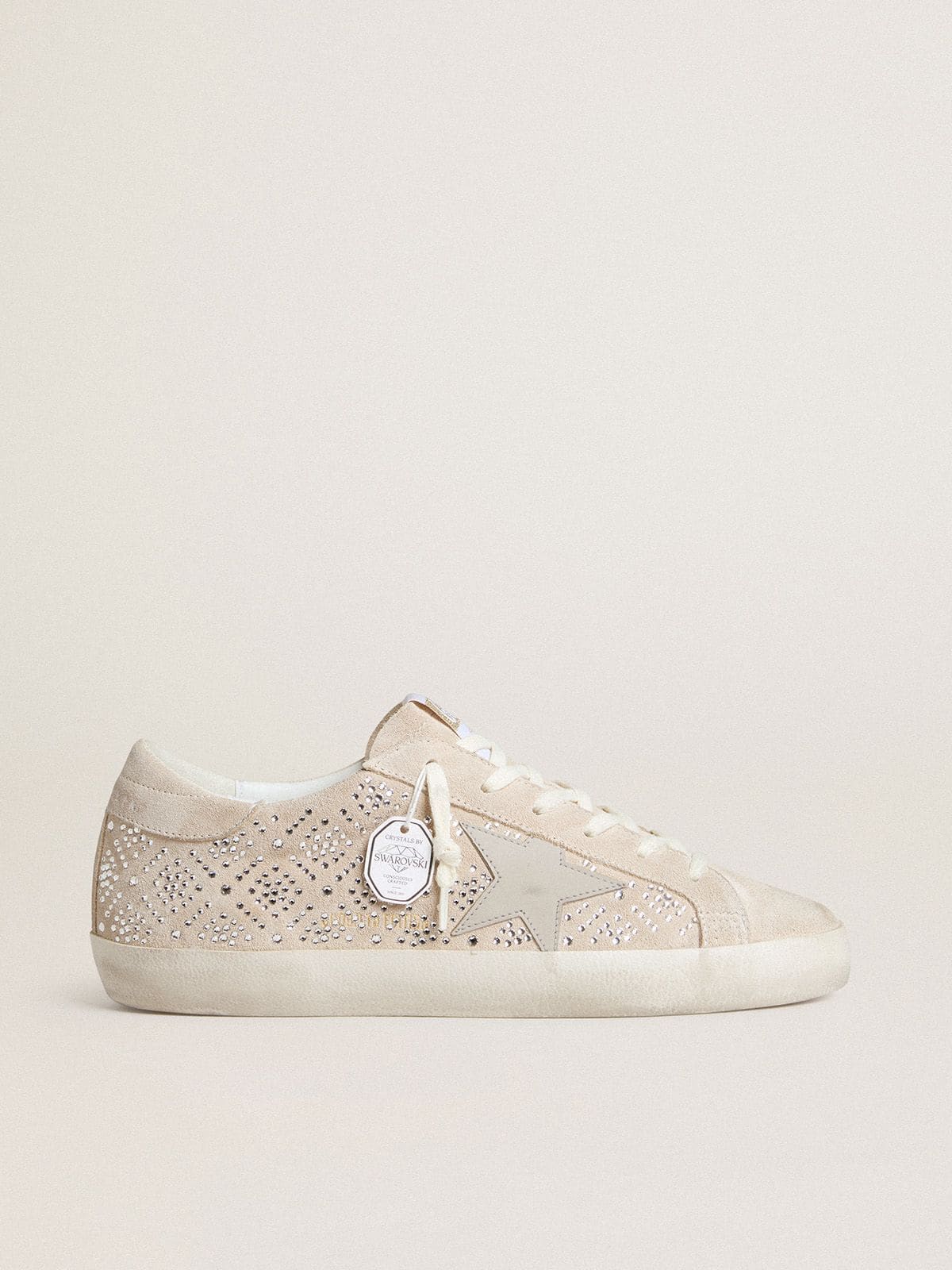 Women's Suede Low-Top Trainers with Rhinestones