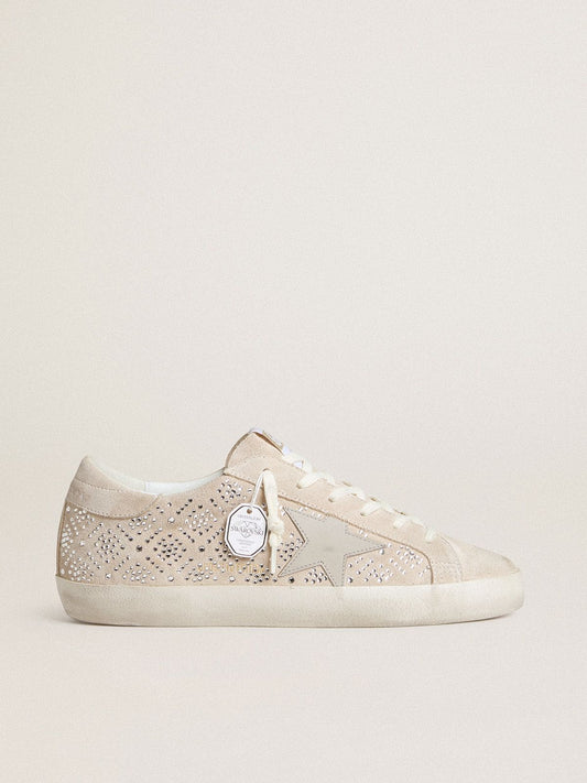 Women's Suede Low-Top Trainers with Rhinestones